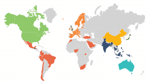 Map of international renewables