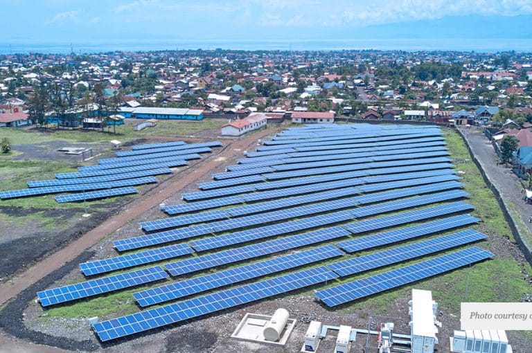 Solar farm in rural Africa