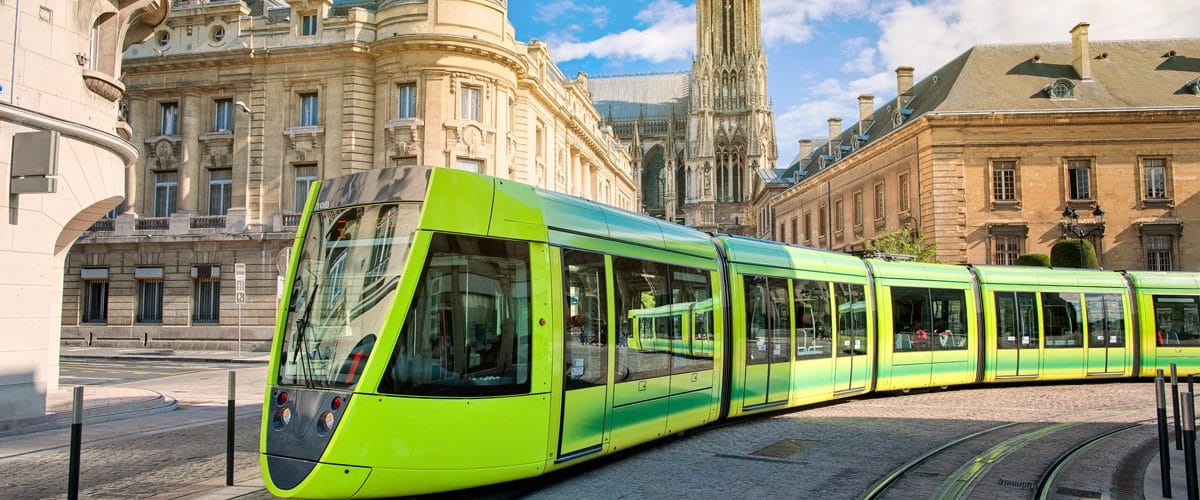 Electric Tram in Reims, France