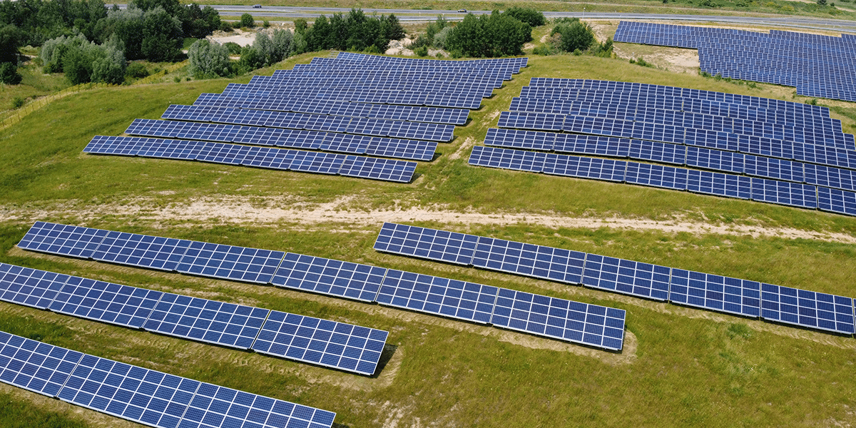 Solar farm on rolling fields
