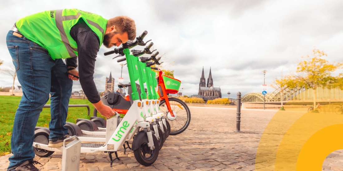 Lime scooters in Cologne