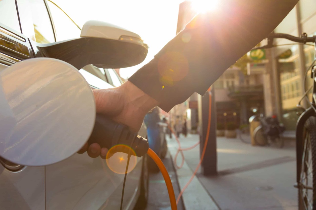 electric car being charged