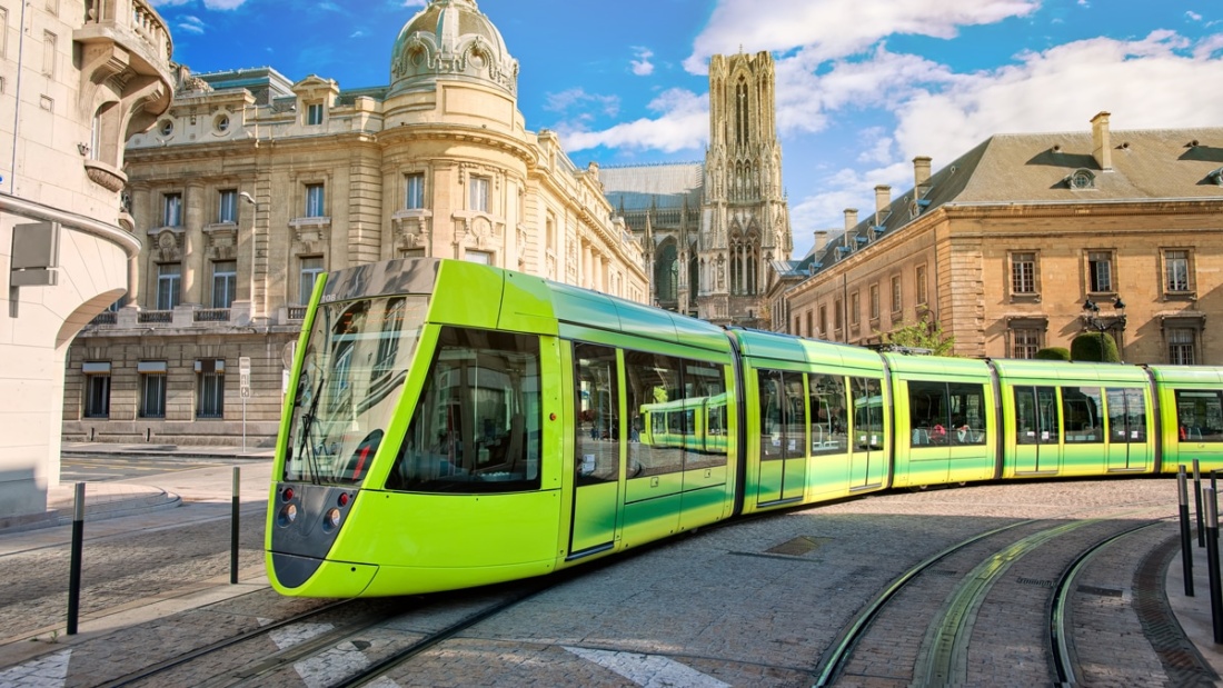 Electric Tram in Reims, France