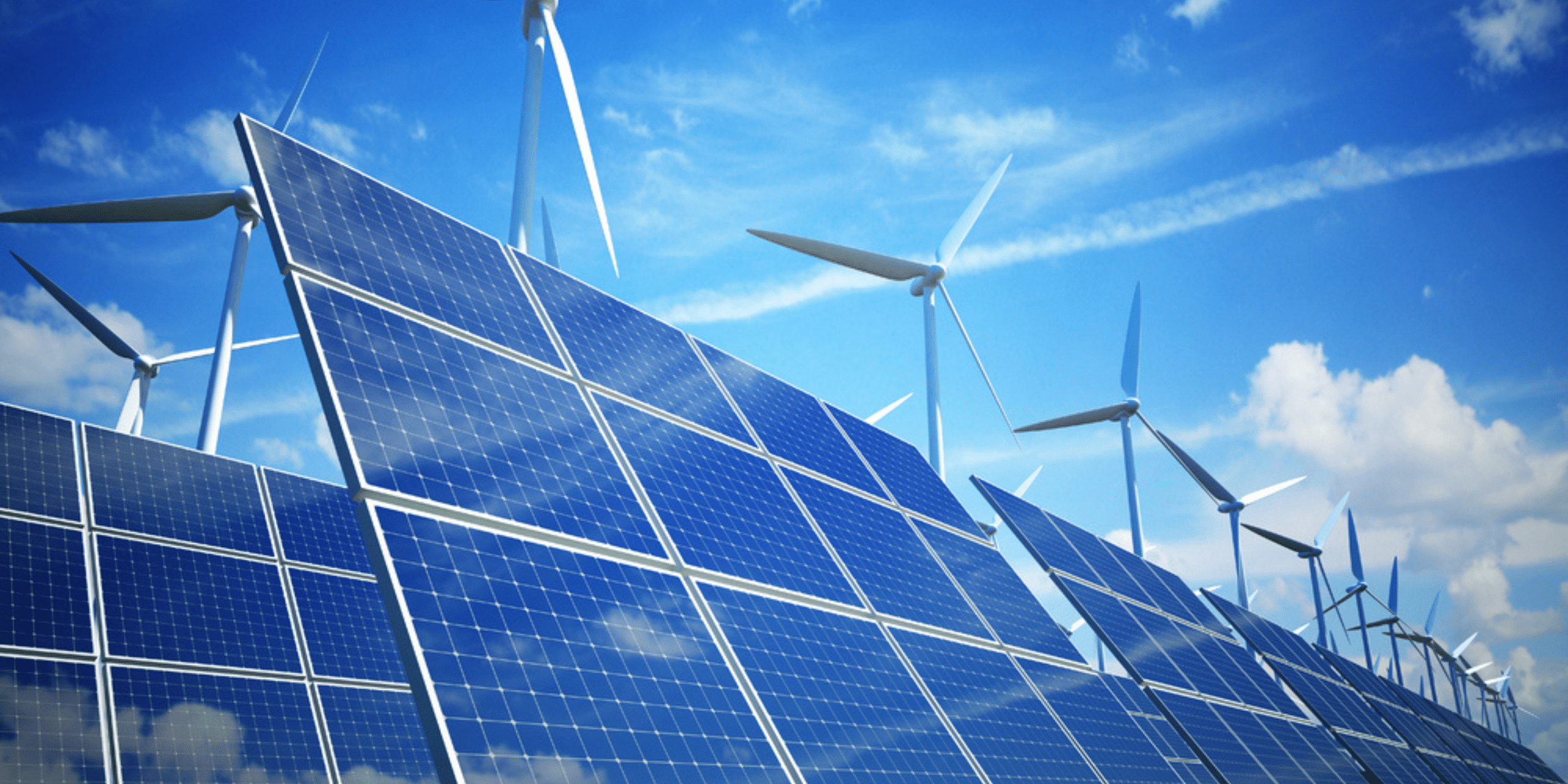 Wind turbines and solar panels