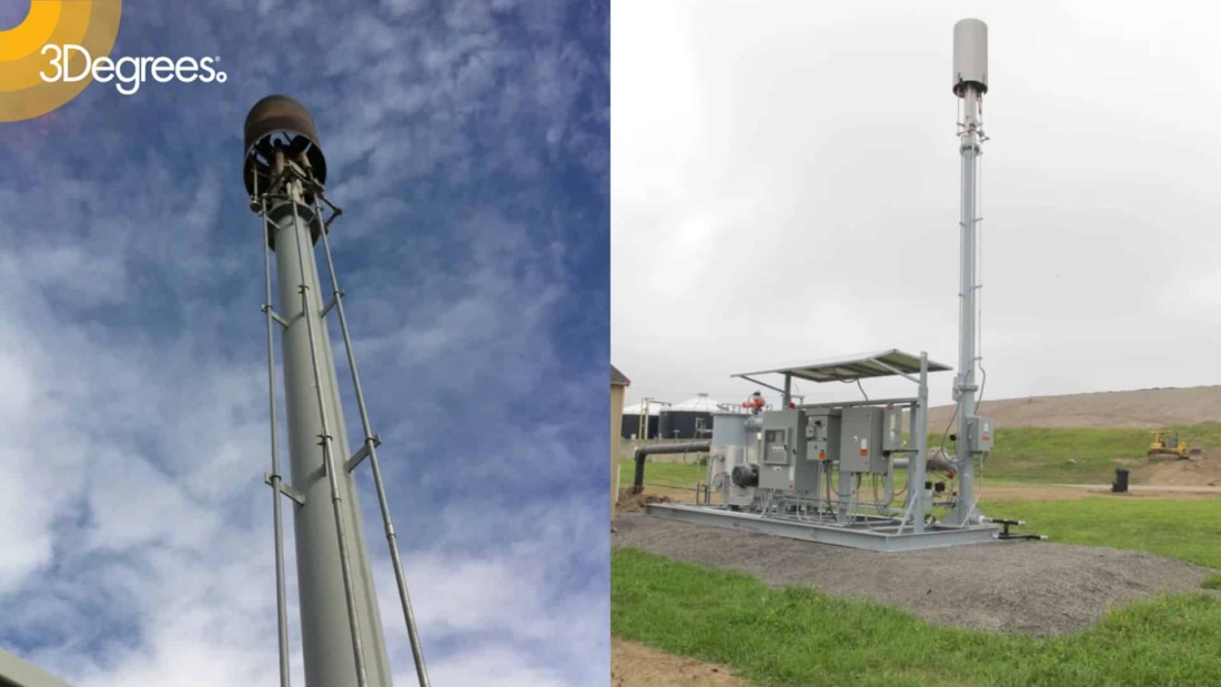 An image of a flare at the Hancock County Landfill